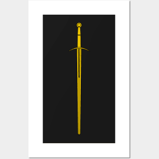 One-and-a-half sword / Bastard sword (gold) Posters and Art